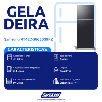 Ref 411l Samsung 2p Frost Free Inverter - Rt42dg6630s9fz