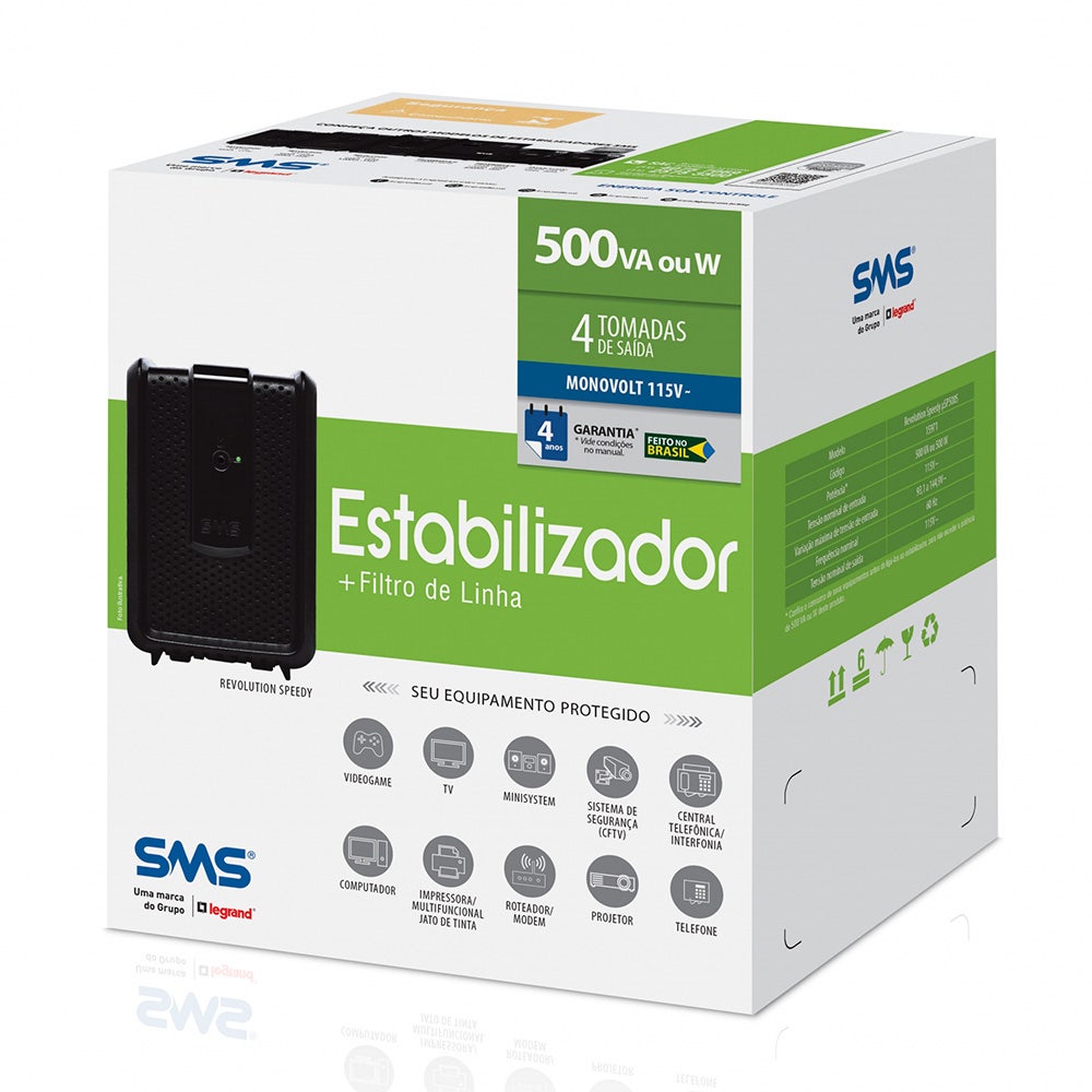 Estabilizador SMS Revolution Speedy 500 VA Mono 115V - 15971