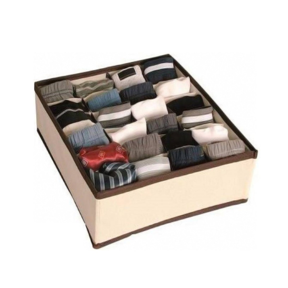 Organizador Gaveta 12 Divisórias Com Zíper Cueca Calcinha Gravata Armário
