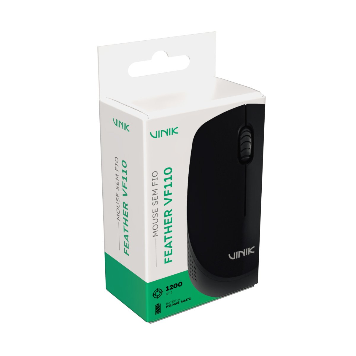 Mouse Sem Fio Vinik Feather Vf110 1200dpi - Preto