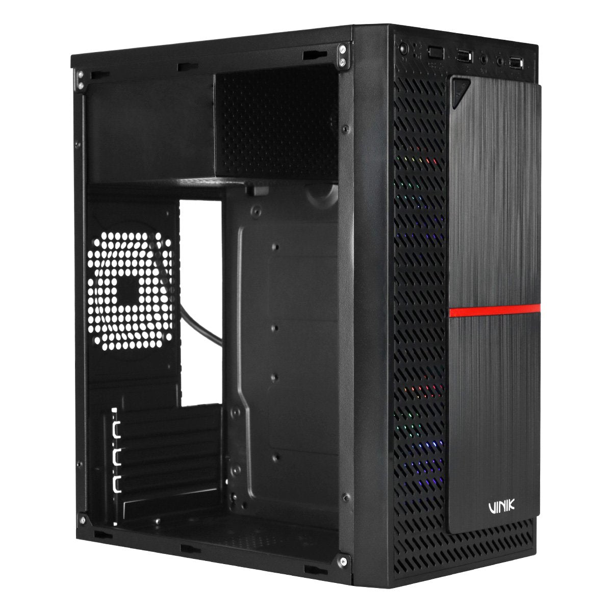 Gabinete Gamer Vinik Plate Lateral Acrílico C/ 2 Fans - Ggpacbk