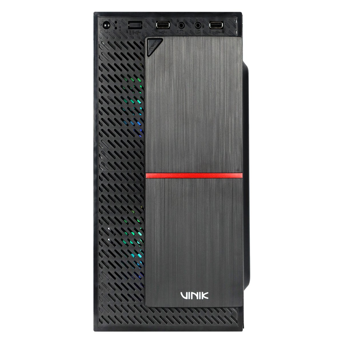 Gabinete Gamer Vinik Plate Lateral Acrílico C/ 2 Fans - Ggpacbk
