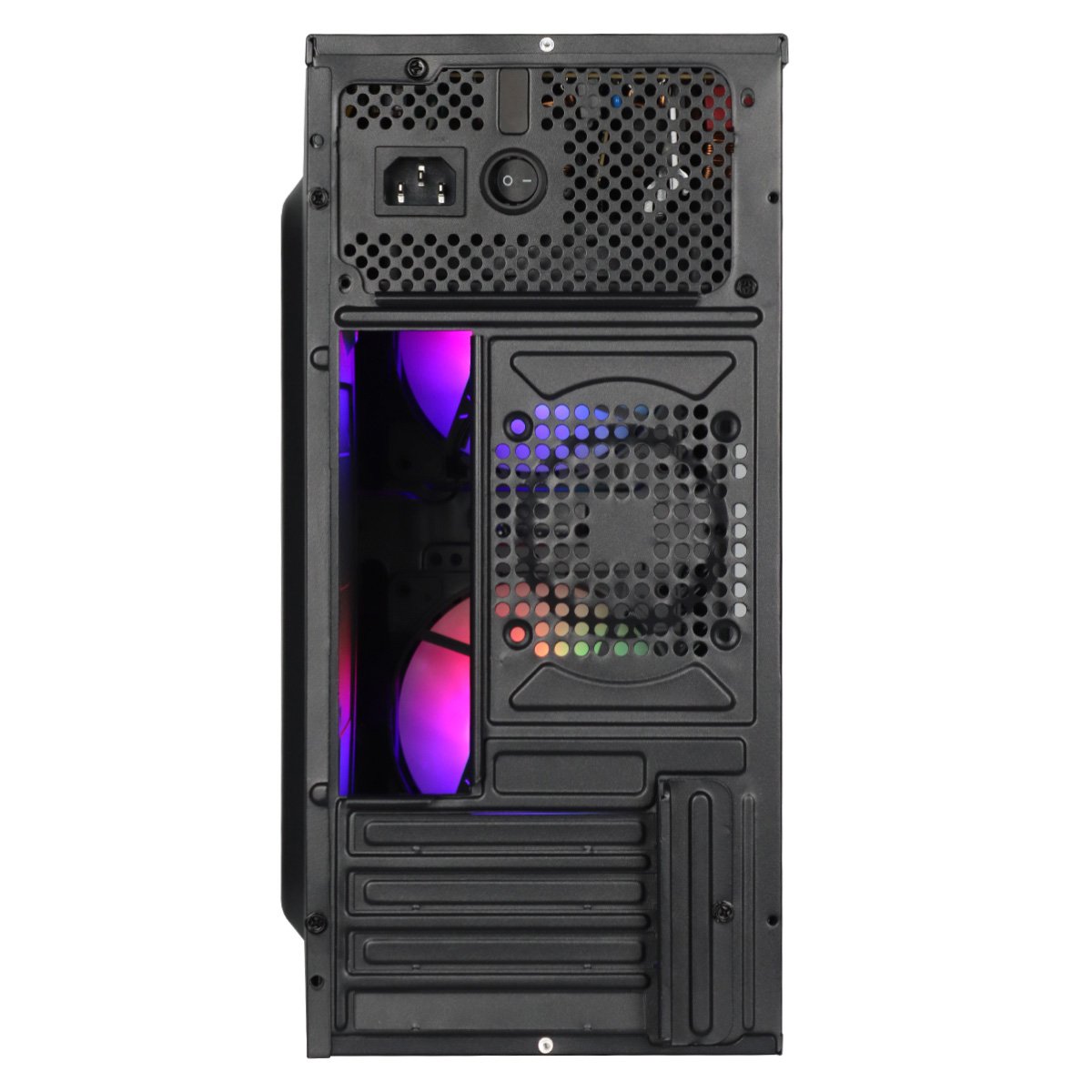 Gabinete Gamer Vinik Plate Lateral Acrílico C/ 2 Fans - Ggpacbk