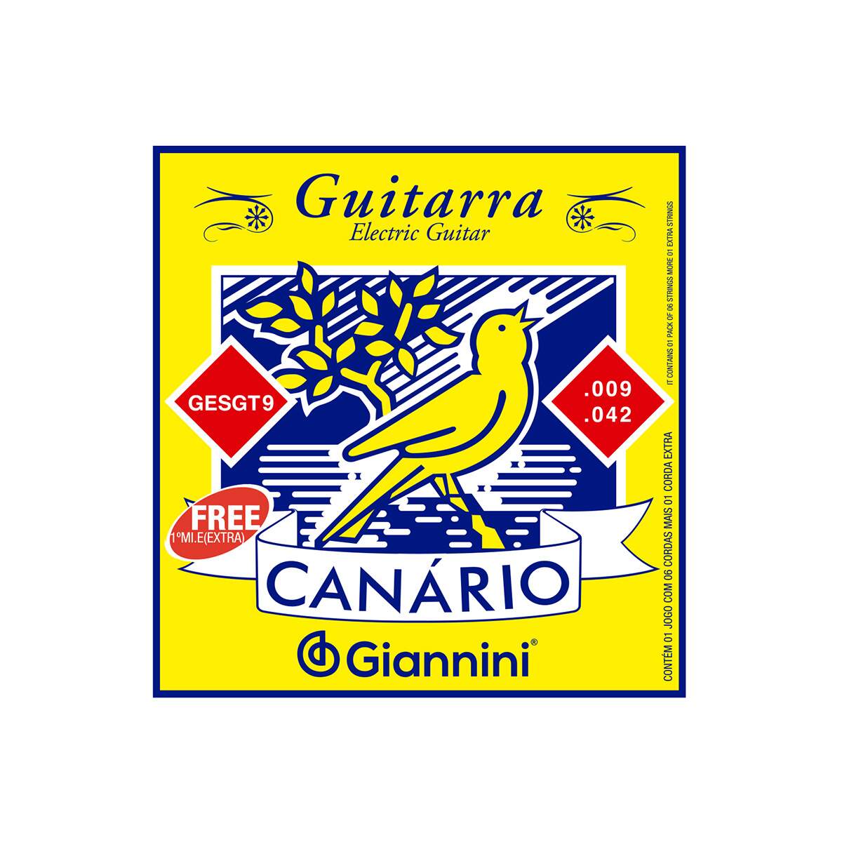 Encordoamento Para Guitarra Canario Tensao Media .009 - Gesgt9