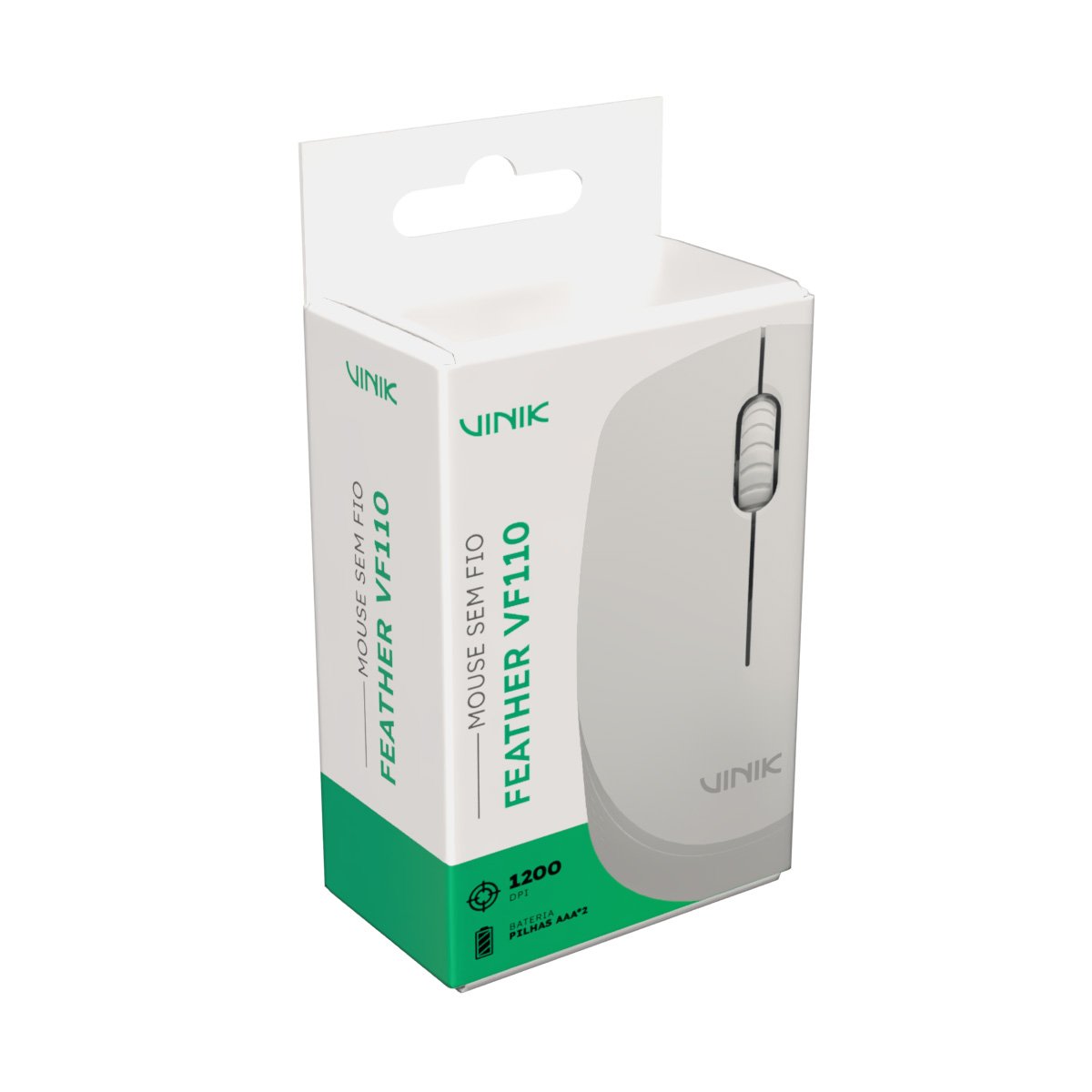Mouse Sem Fio Vinik Feather Vf110 1200dpi - Branco