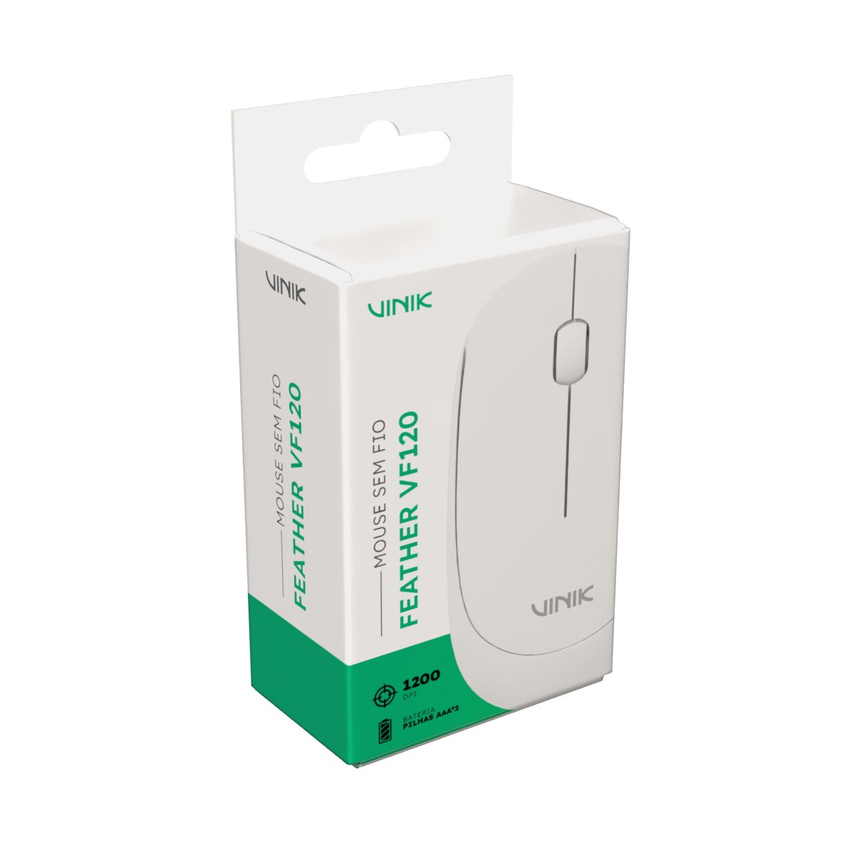 Mouse Sem Fio Vinik Feather Vf120 1200dpi - Branco