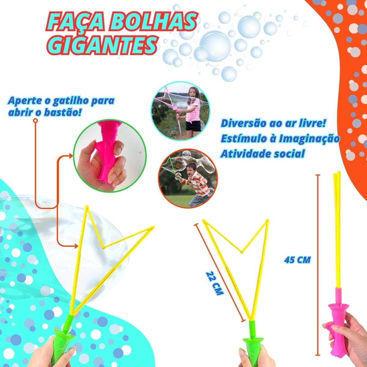 Bastão Lança Bolha De Sabão Gigante Brinquedo Com Agua
