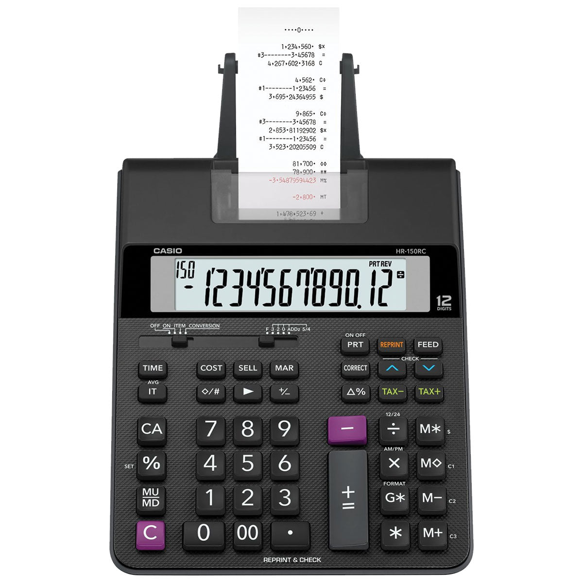 Calculadora Com Bobina Preta Hr-150rc-b-dc