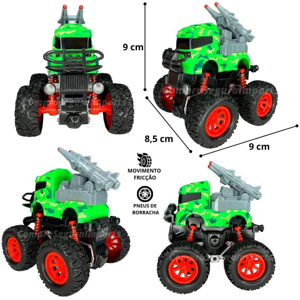 Caminhão De Brinquedo Militar Rodas A Fricção Emborrachadas