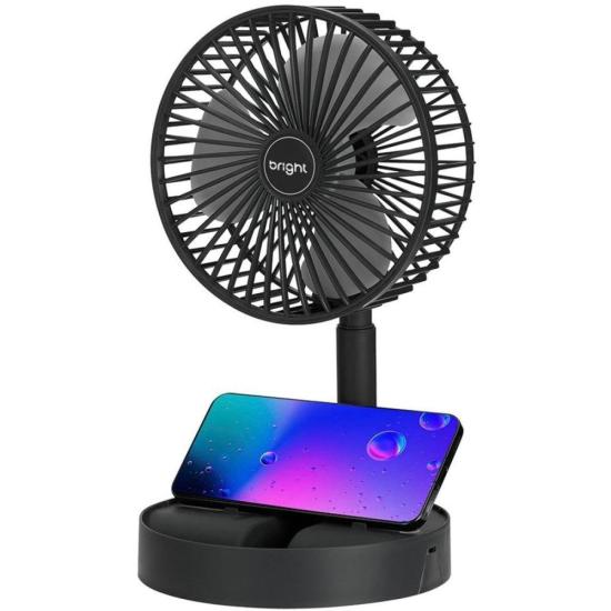 Ventilador Portátil Recarregável Bright VN003 Preto