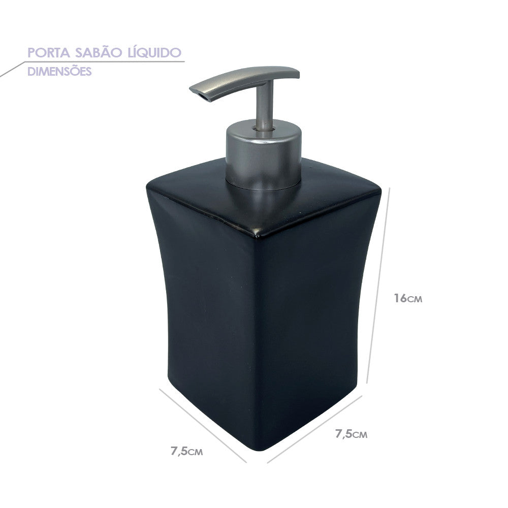 Kit Banheiro Lavabo Porcelana 3 Peças Porta Sabonetes e Escovas