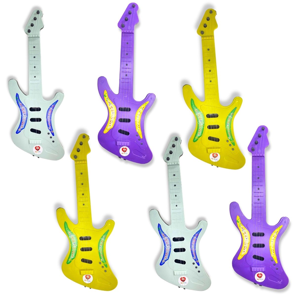 Guitarrinha Brinquedo Infantil Kit 6 Guitarra De Plástico