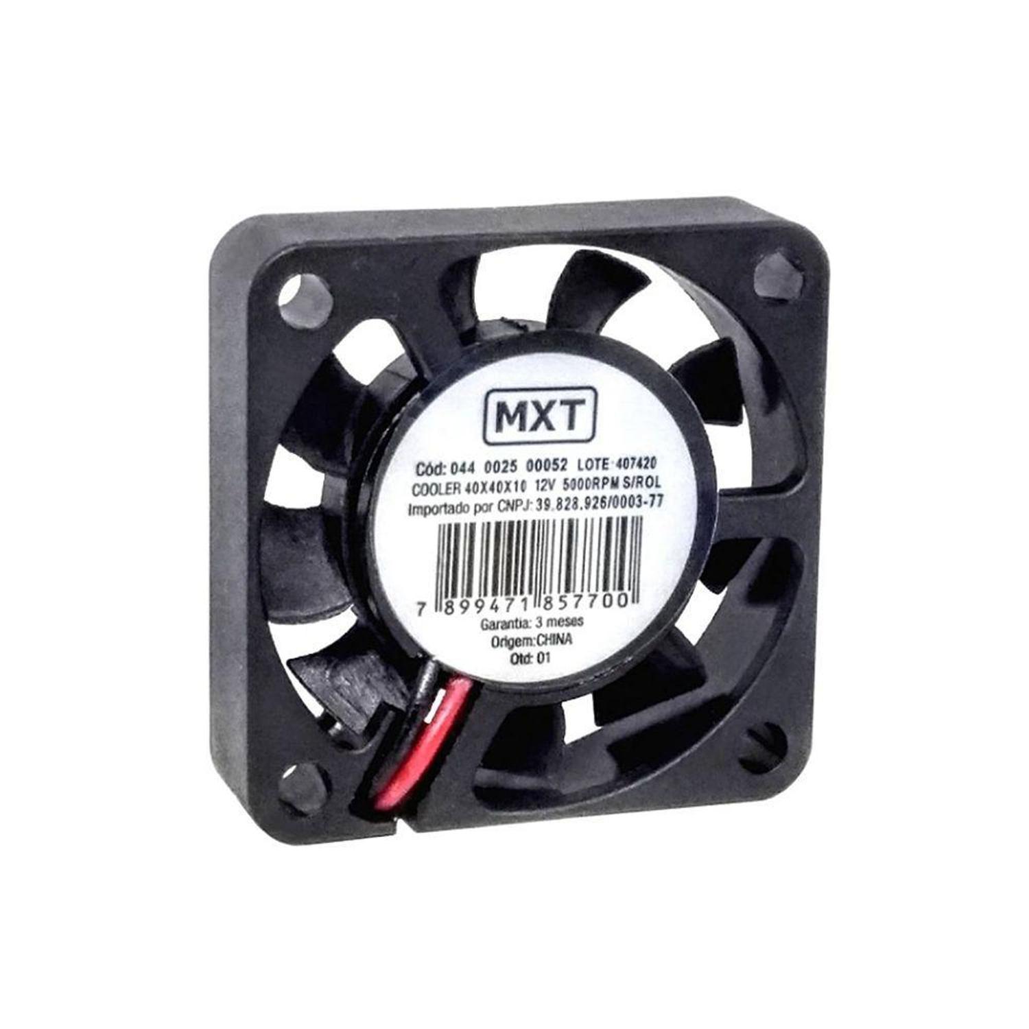 Microventilador 40x40x10mm 12v 500rpm 5.5cfm S/ Rolamento - Importado