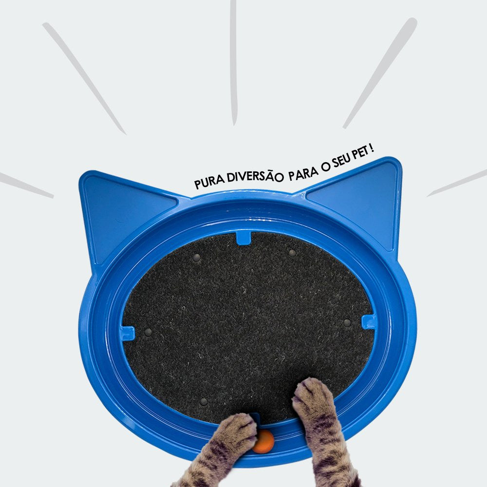 Arranhador para Gatos com Bolinha Interativa Antistress - Azul