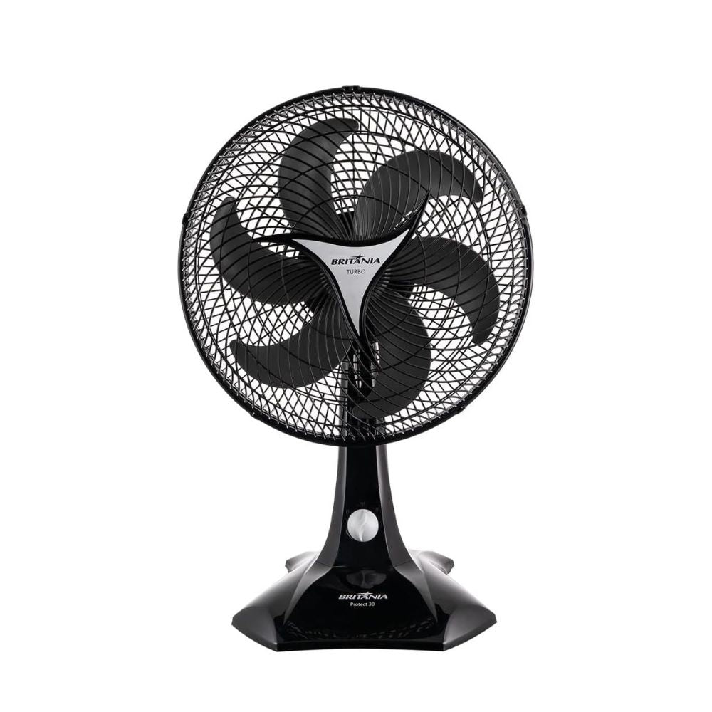 Ventilador De Mesa/parede 2 Em 1 Maxx Force Turbo 60w 6p 30cm 127v Protect Preto Britania