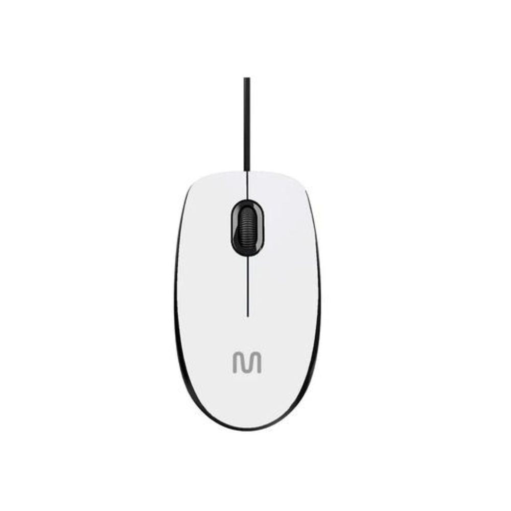 Mouse Com Fio Usb Mf400 1200dpi 3bot Slim Silencioso 180cm Branco Multilaser