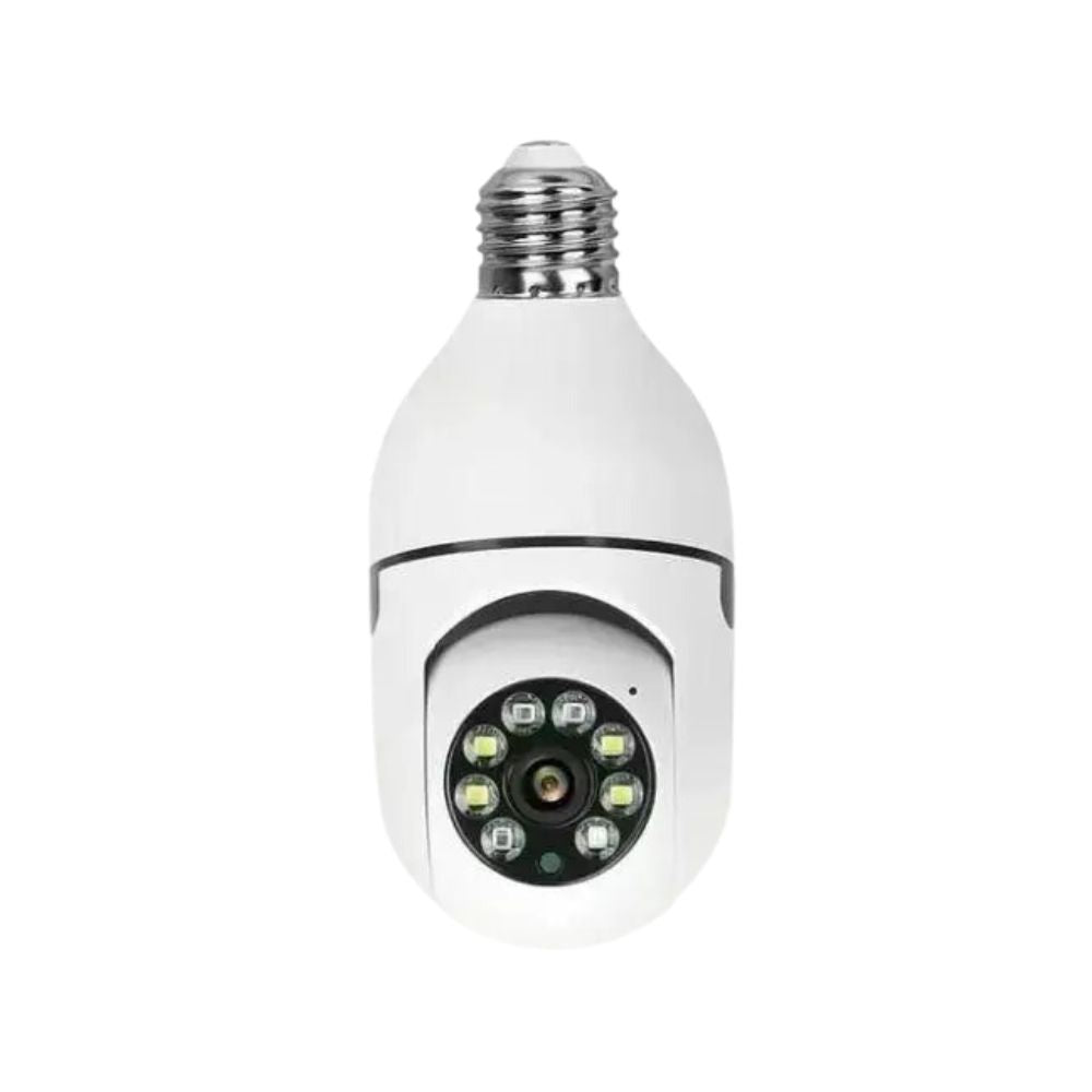 Camera Lampada Ip Wifi 360 Graus Visao Noturna Branca Ley-90 Lehmox