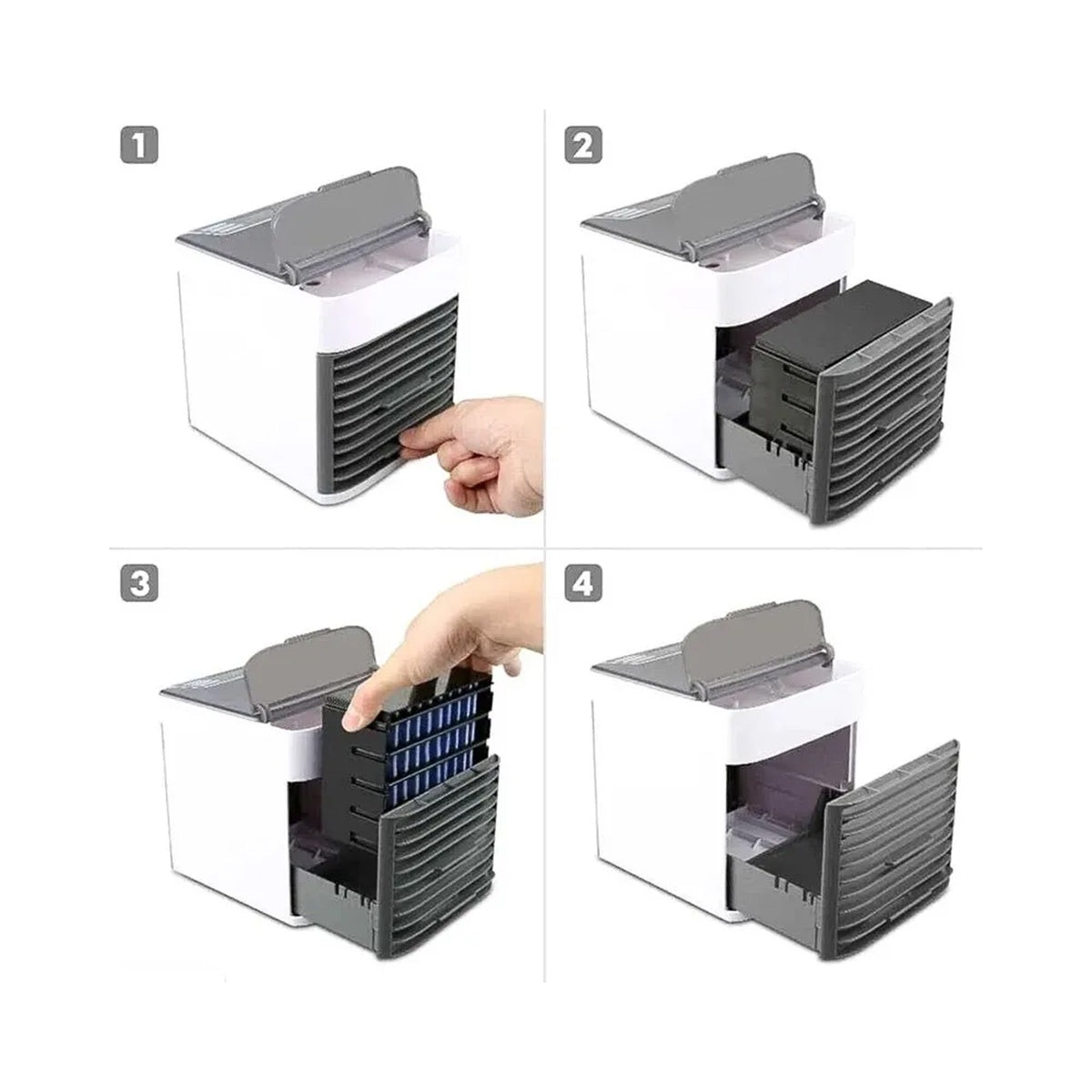 Mini Climatizador De Ar Umidificador Refil P/ Gelo Refrescar Portátil Usb