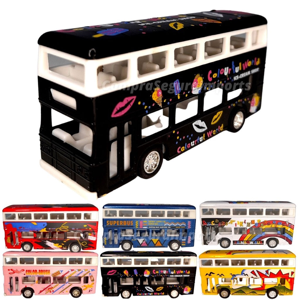 Miniatura ônibus Ferro Rodas De Borracha Fricção