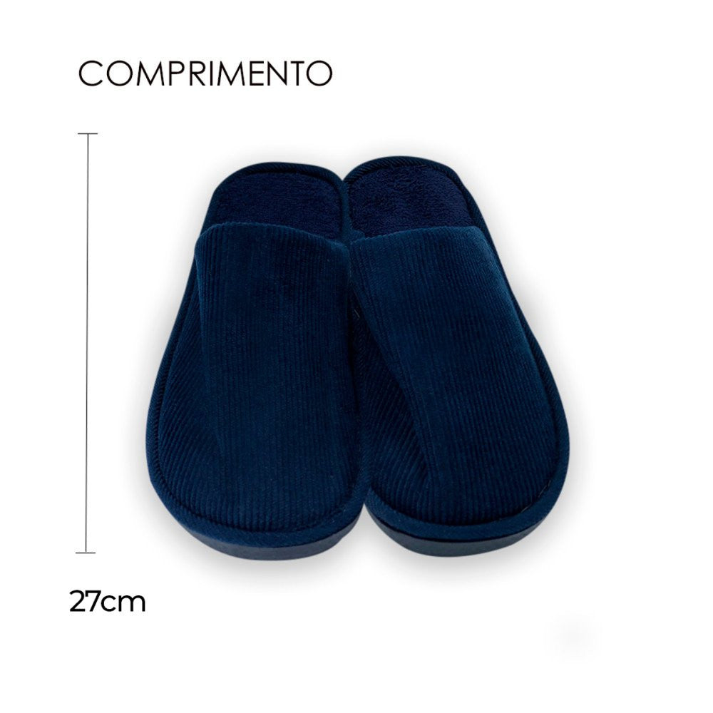 Pantufa Masculina Lisa Azul 40/41