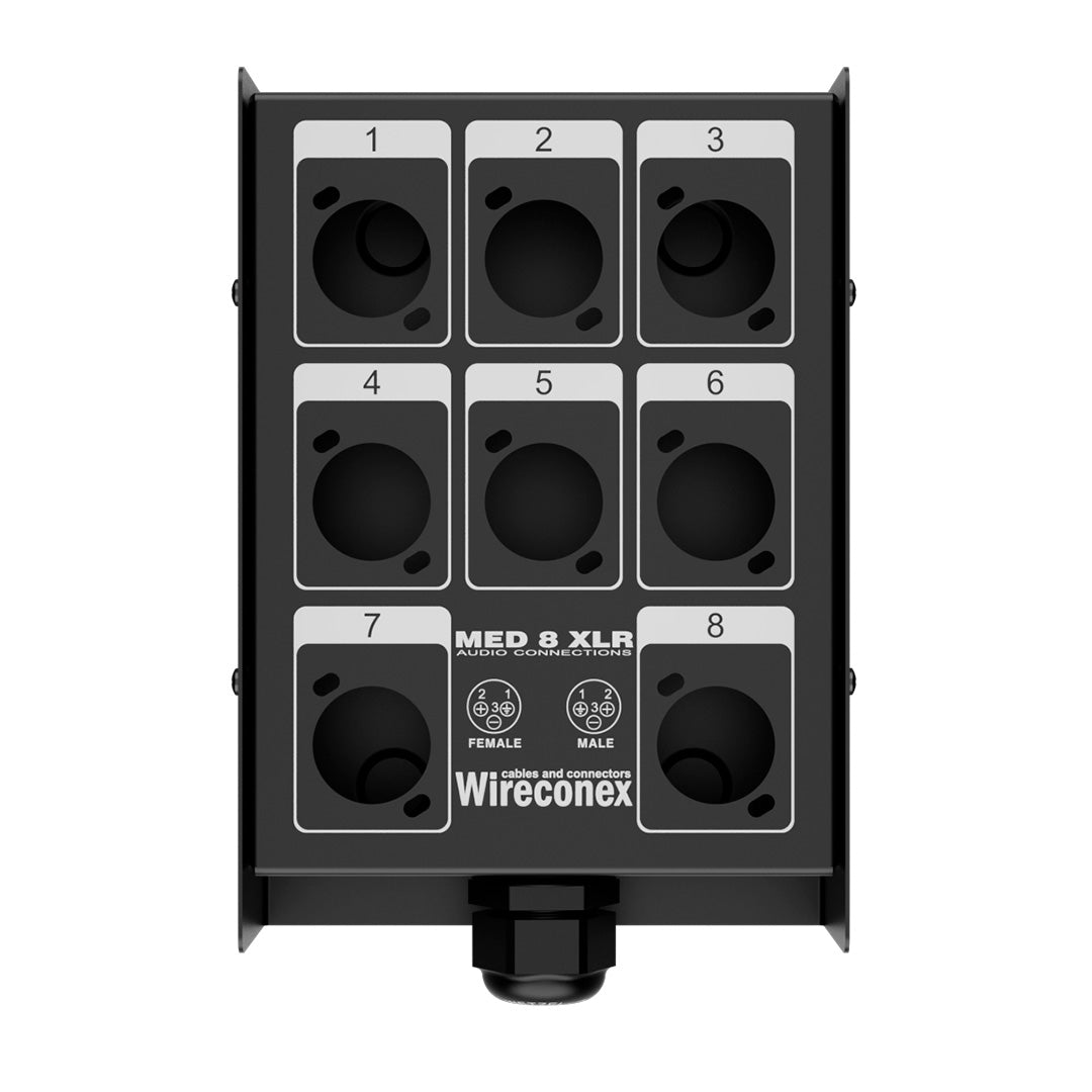 Painel Para Multicabos Sem Conectores 8 Vias Xlr - Wireconex