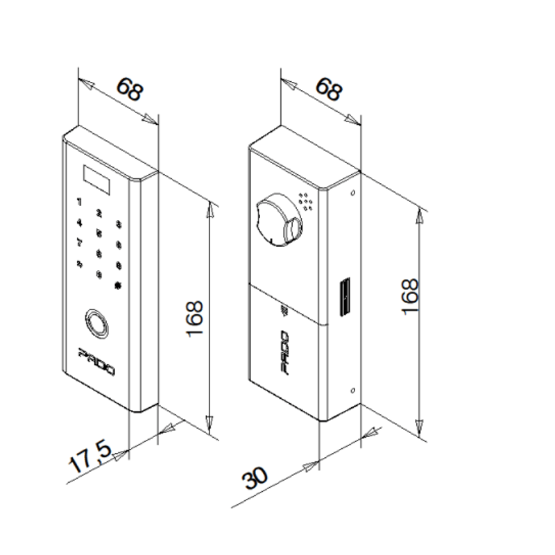 Fechadura Digital Para Porta De Vidro Pado Fdv-200
