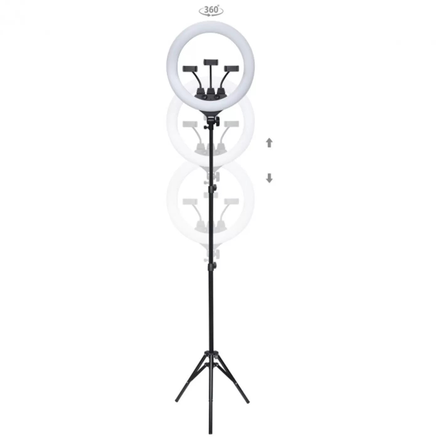KIT RING LIGHT LED 46CM 18 POLEGADAS COM TRIPE 2,1 METROS