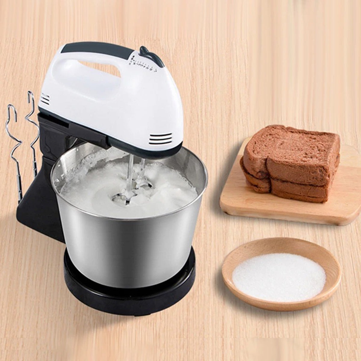 Batedeira De Bolo Tigela Prática Cozinha 7 Velocidades 2 Litros 300w