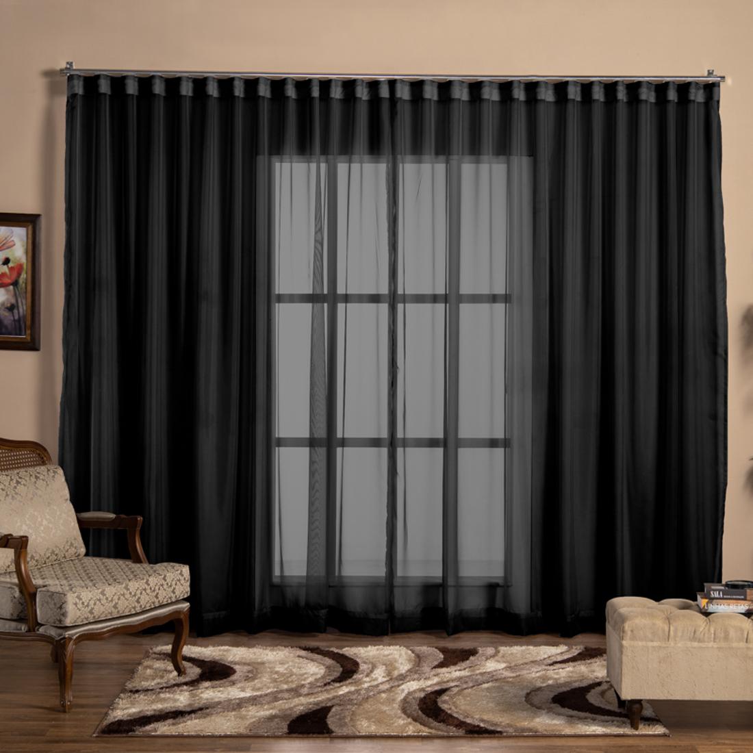 Cortina Voil Tecido 2,80x2,30 Para Trilho Suíço