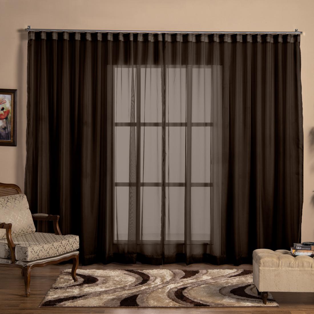 Cortina Voil Tecido 2,80x2,30 Para Trilho Suíço