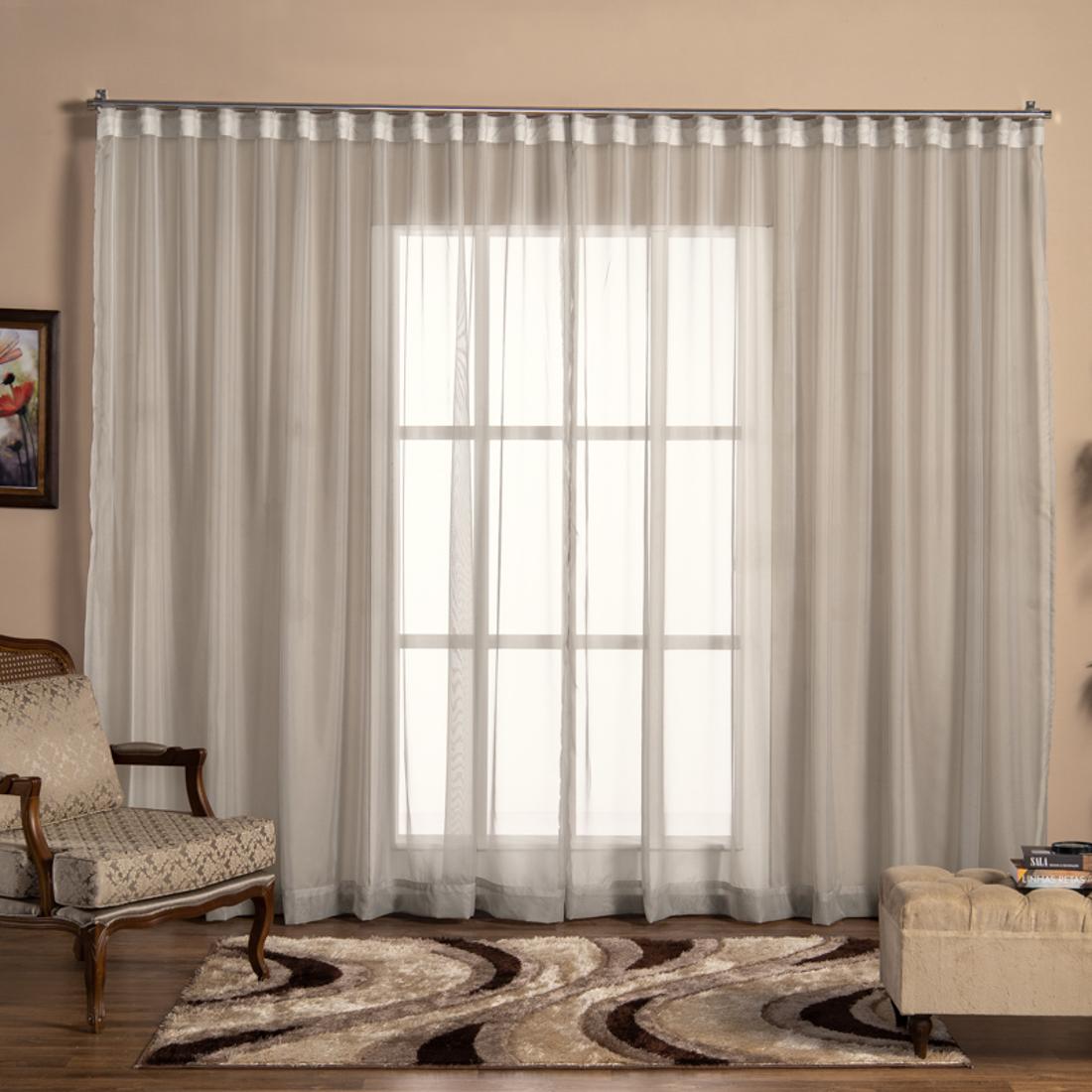 Cortina Voil Tecido 2,80x2,30 Para Trilho Suíço