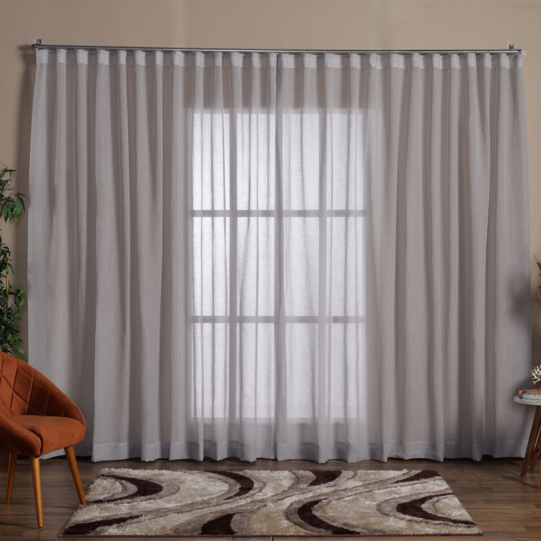 Cortina Voil Tecido 2,80x2,30 Para Trilho Suíço