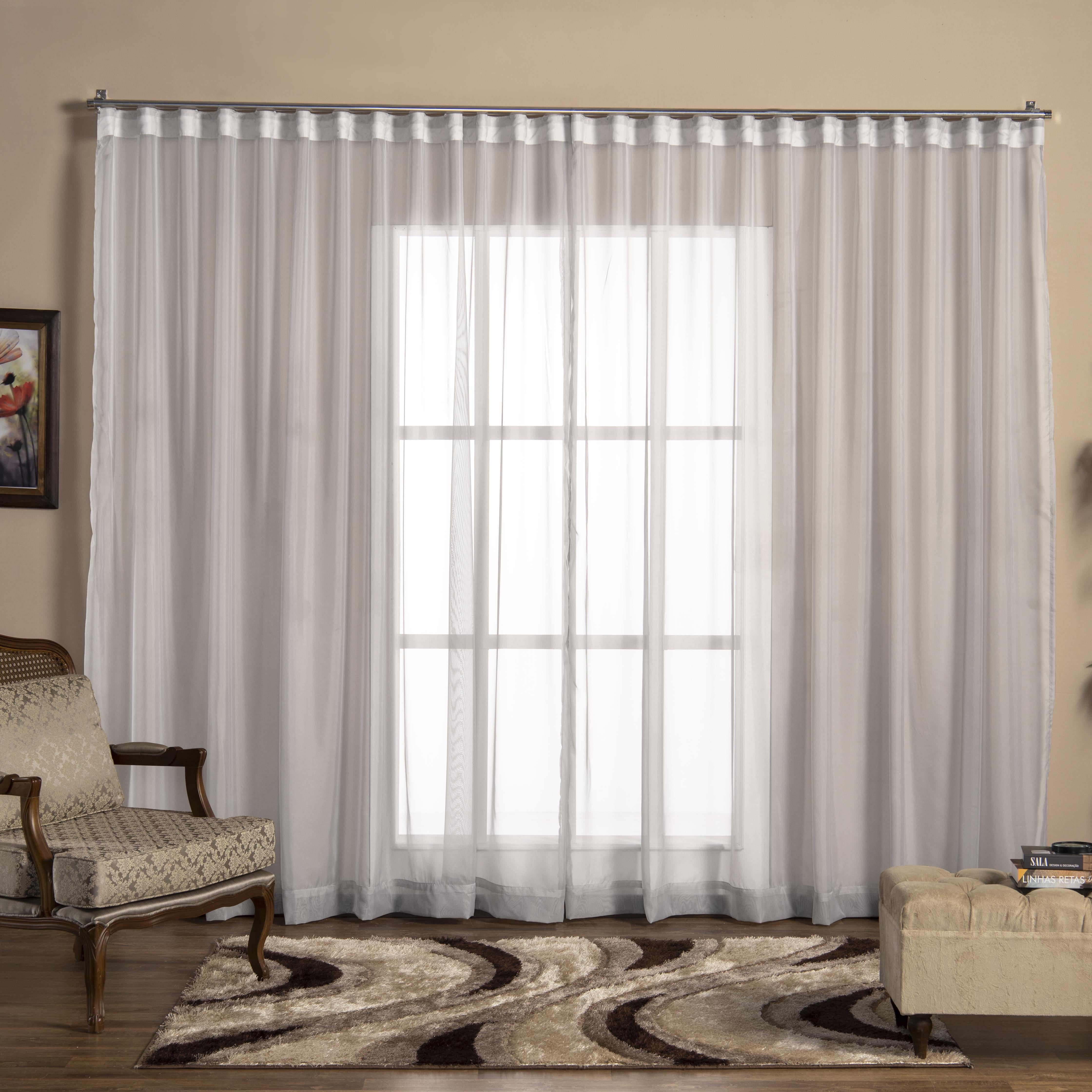 Cortina Voil Tecido 2,80x2,30 Para Trilho Suíço