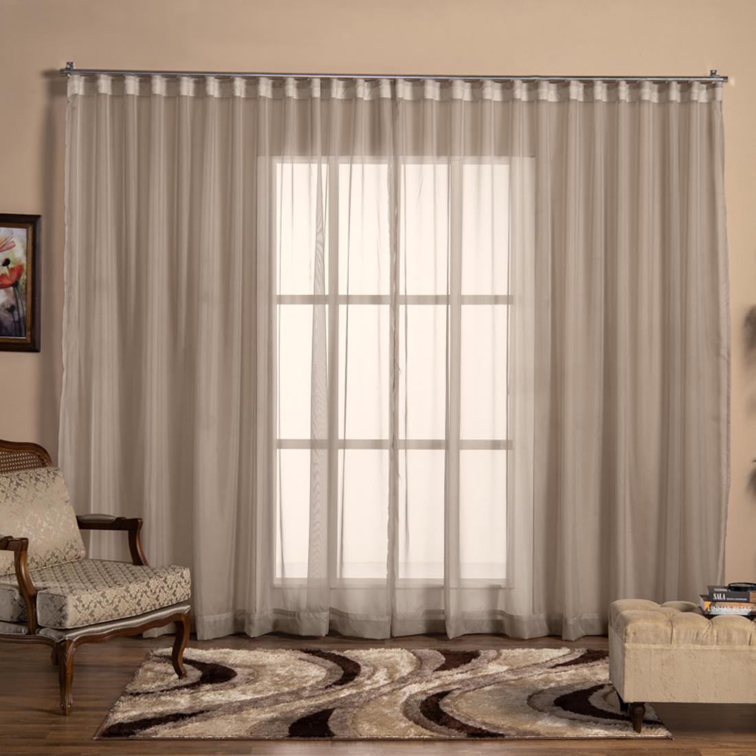 Cortina Voil Tecido 2,80x2,30 Para Trilho Suíço