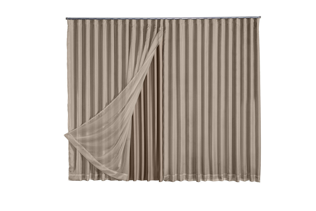 Cortina Blackout Com Voil 4,00x2,30 Para Trilho Duplo