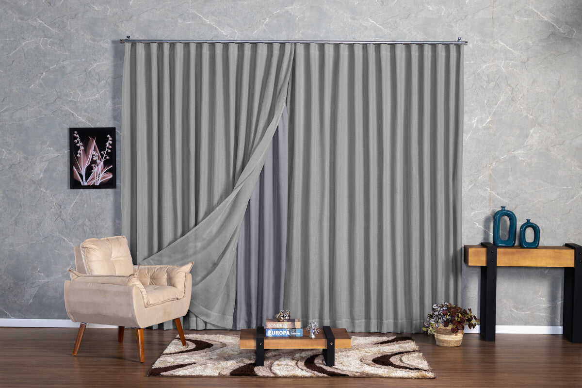 Cortina Jacquard 4,00x2,50 Para Trilho Suíço