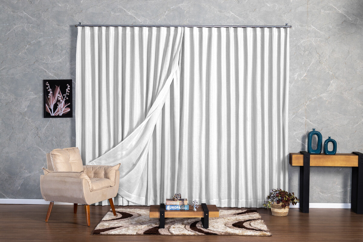 Cortina Jacquard 4,00x2,50 Para Trilho Suíço