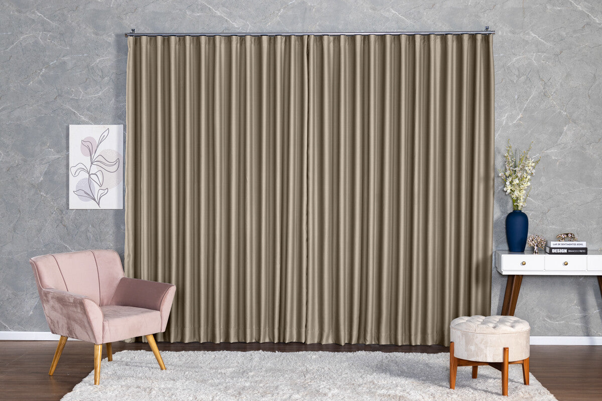 Cortina Blackout Tecido 6,00x2,30 Para Varão Simples