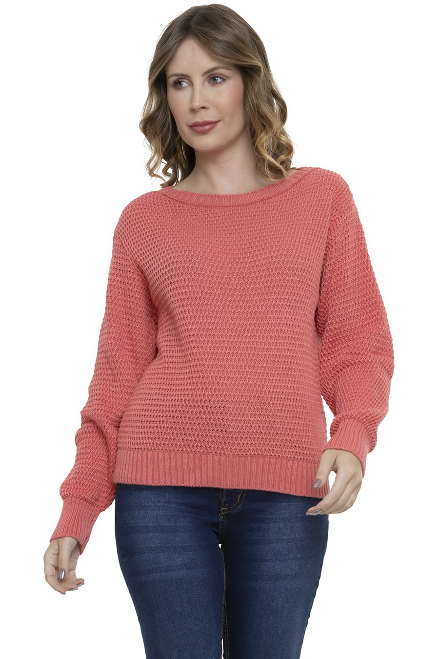 Blusa Tricot Manga Longa Ponto Perola