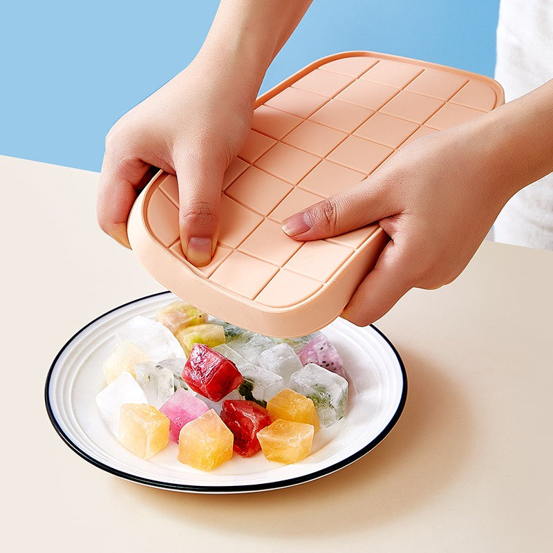 Bandeja Gelo Silicone Com Armazenamento E Tampa 36 Cubos