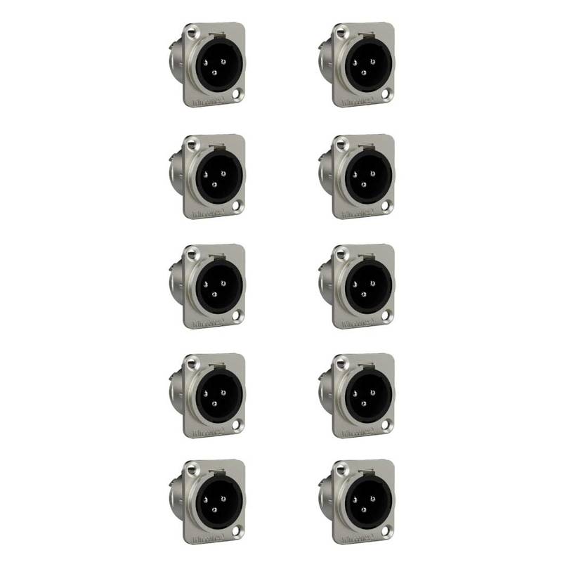 Conector Xlr Macho Wc 1033 Mp Bk Ni 3p Painel Wireconex 10 Unidades