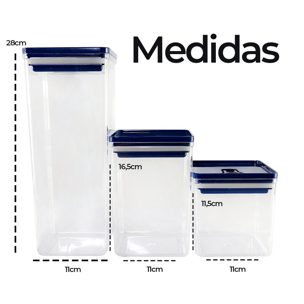 Kit Organizador Hermético Dubai Azul 5 Litros