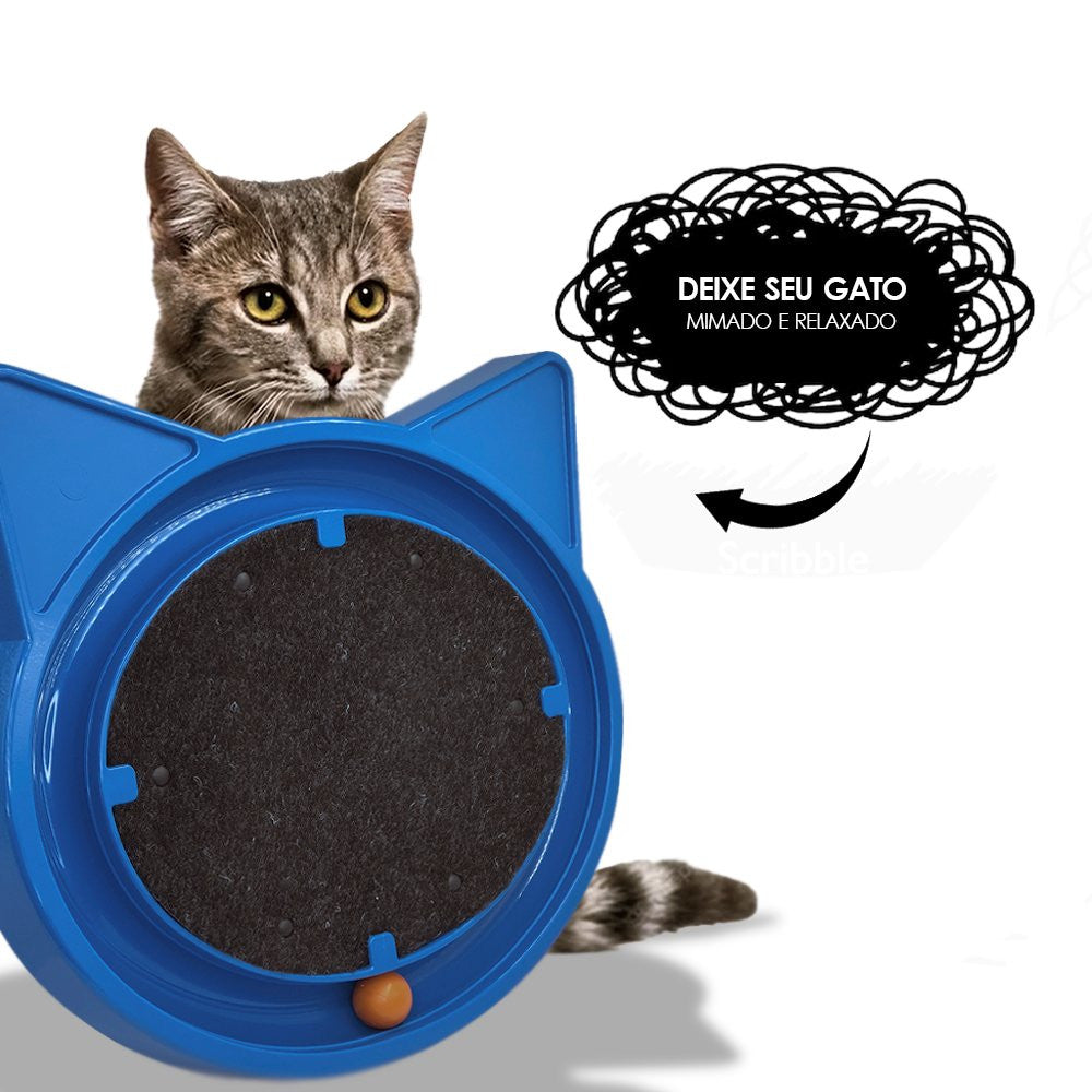 Arranhador para Gatos com Bolinha Interativa Antistress - Azul