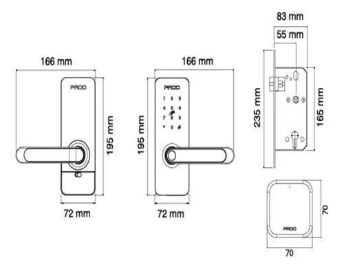Fechadura Digital Pado Fde 300w Ip55 Resistente A água + Hub