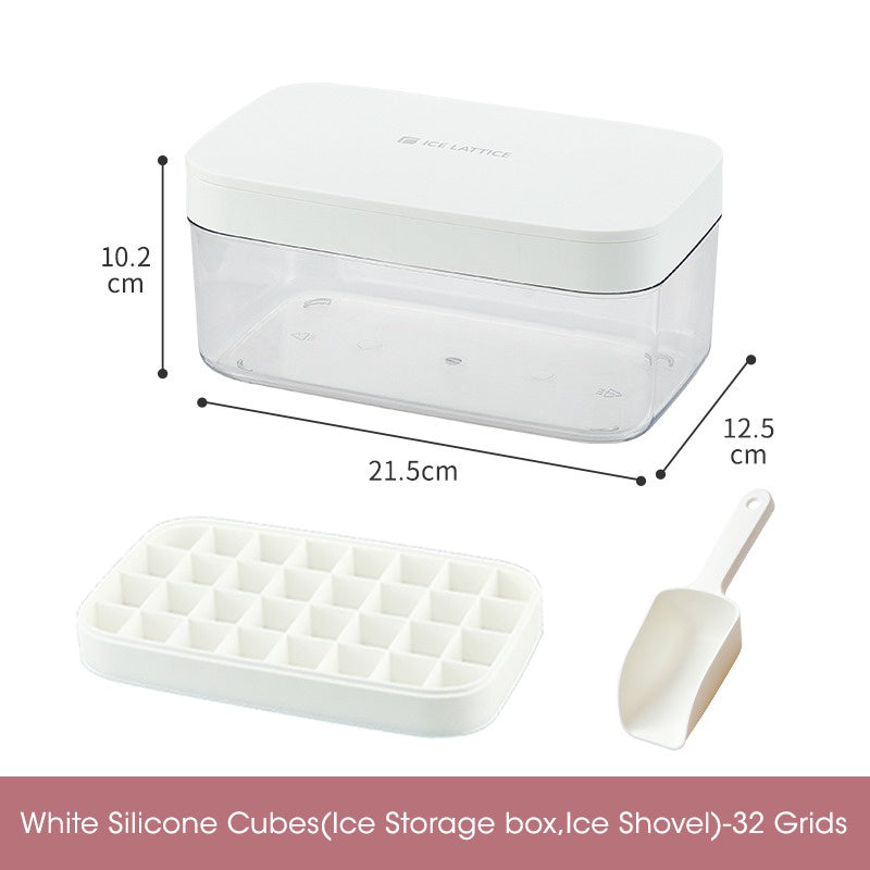 Bandeja Gelo Silicone Com Armazenamento E Tampa 36 Cubos