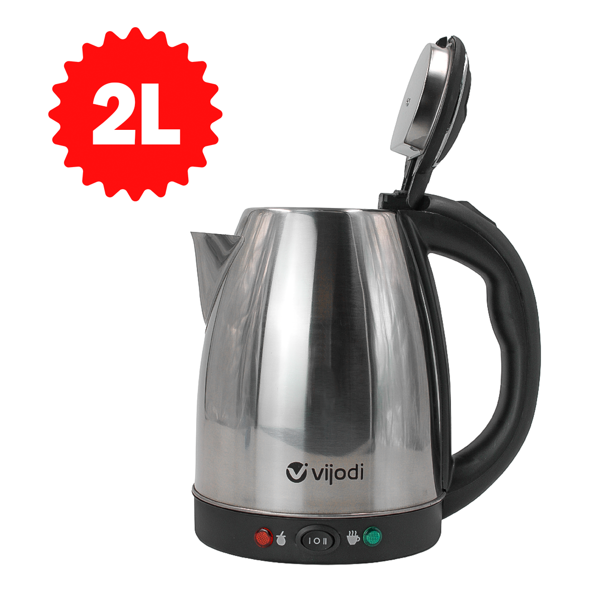 Chaleira Elétrica Aço Inox Jarra Bule 1500w 2l Portátil 110v