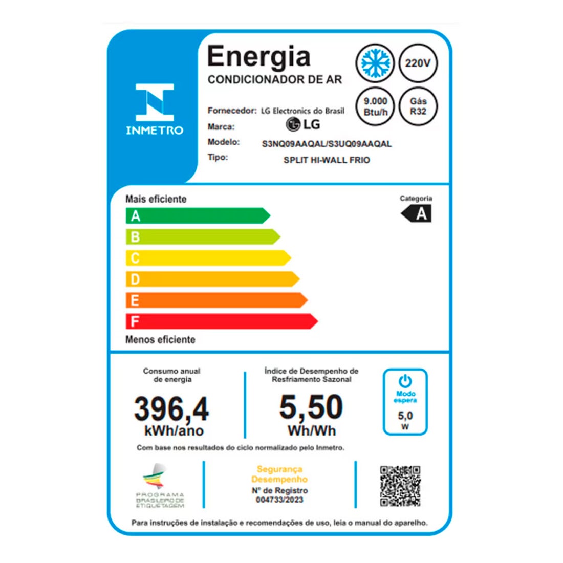 Ar Condicionado Split Inverter LG 9000 BTUs Frio 220V