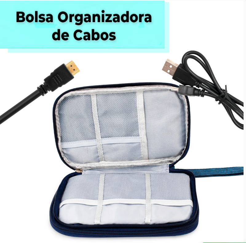 Bolsa Organizadora Cabos Fios Eletrônicos Estojo Case Bag
