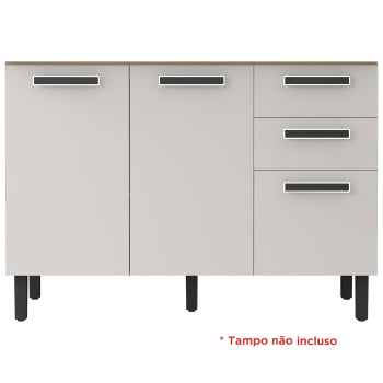 Balcao Pia Itatiaia New Jazz 1,20 M 3 Pts 2 Gv S/t - 3600001607