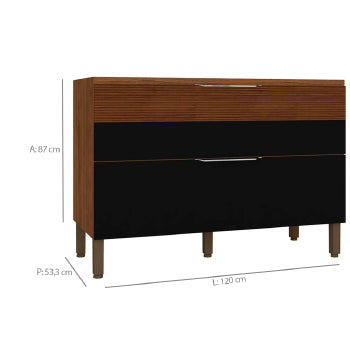 Balcao Kits Parana Vivi Luz 1,20m 1 Pt 1g C/ Tampo - 2624 - PC / 3